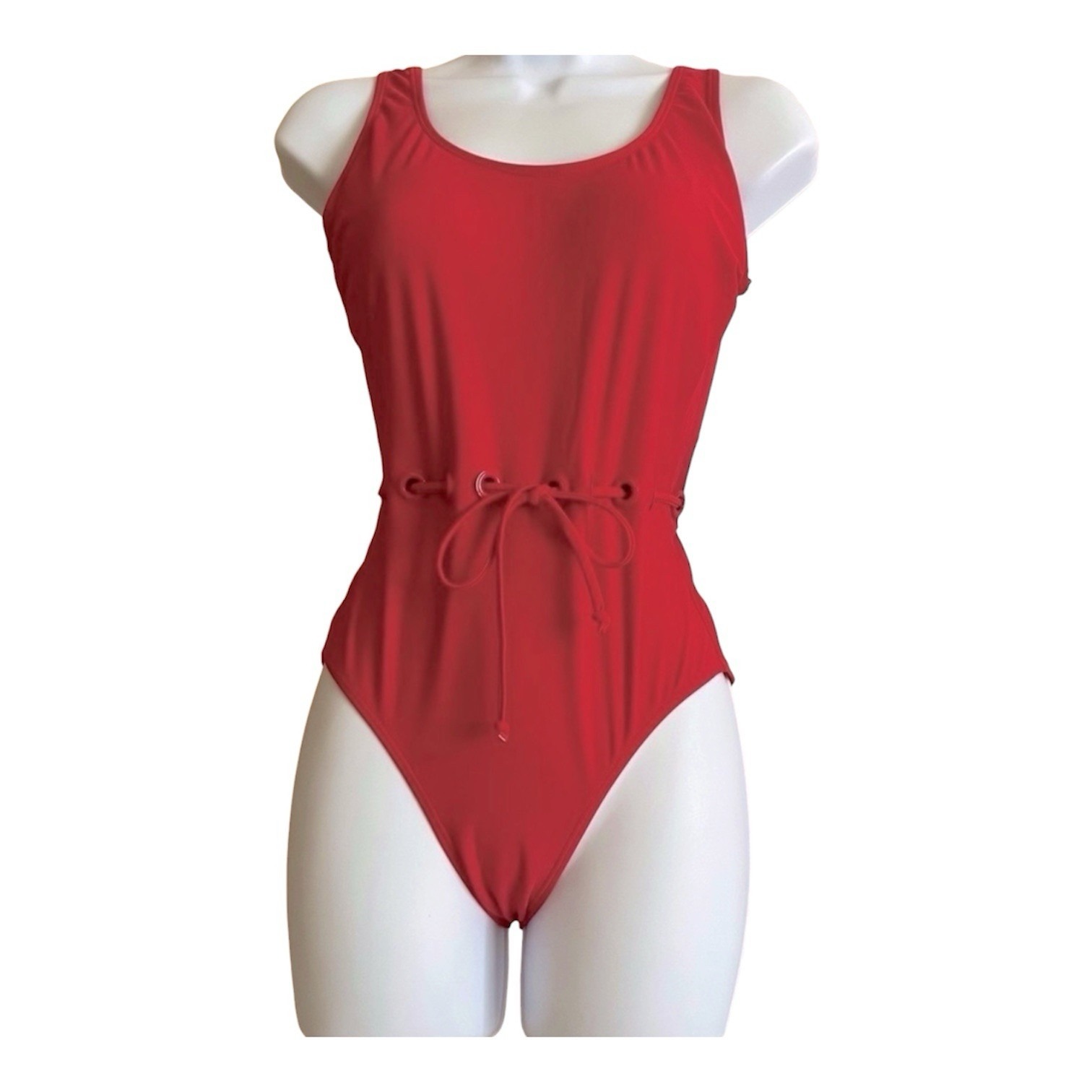 Juicy Couture "Crush On You" One-Piece Swimsuit In Lollipop Red Eyelet-Accents L